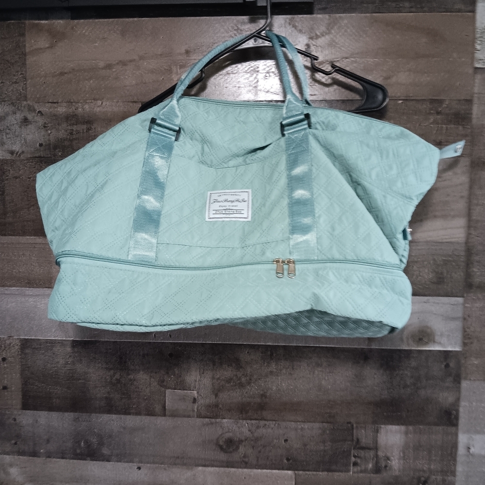 Light Blue Quilted Womens Bag